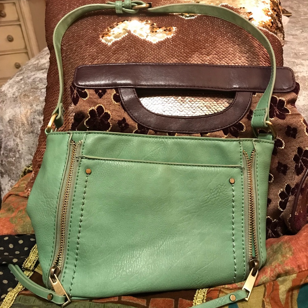 MMS designer studio mint green purse